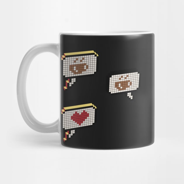 Pixel art coffee text by Holailustra